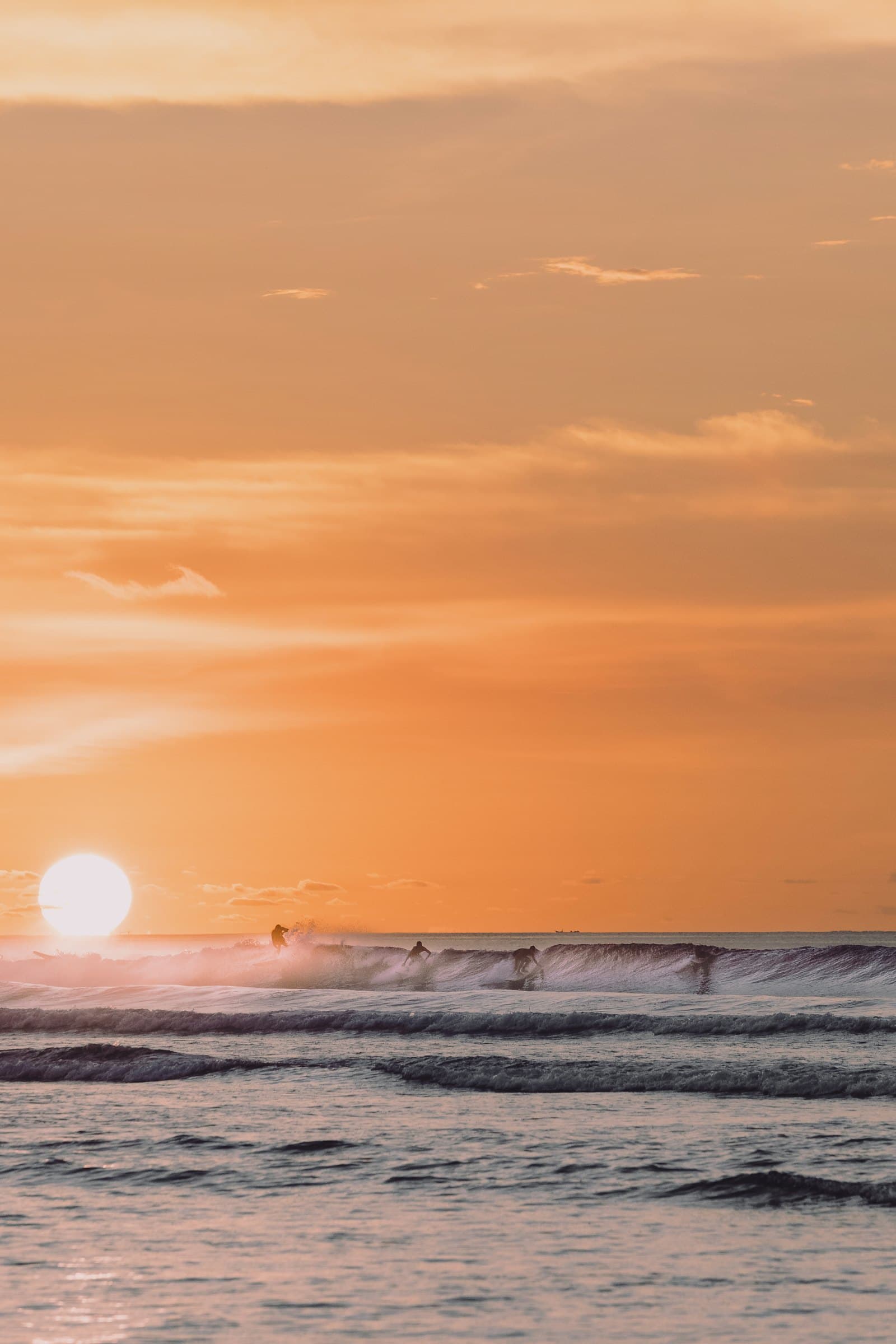Ocean wave at dusk